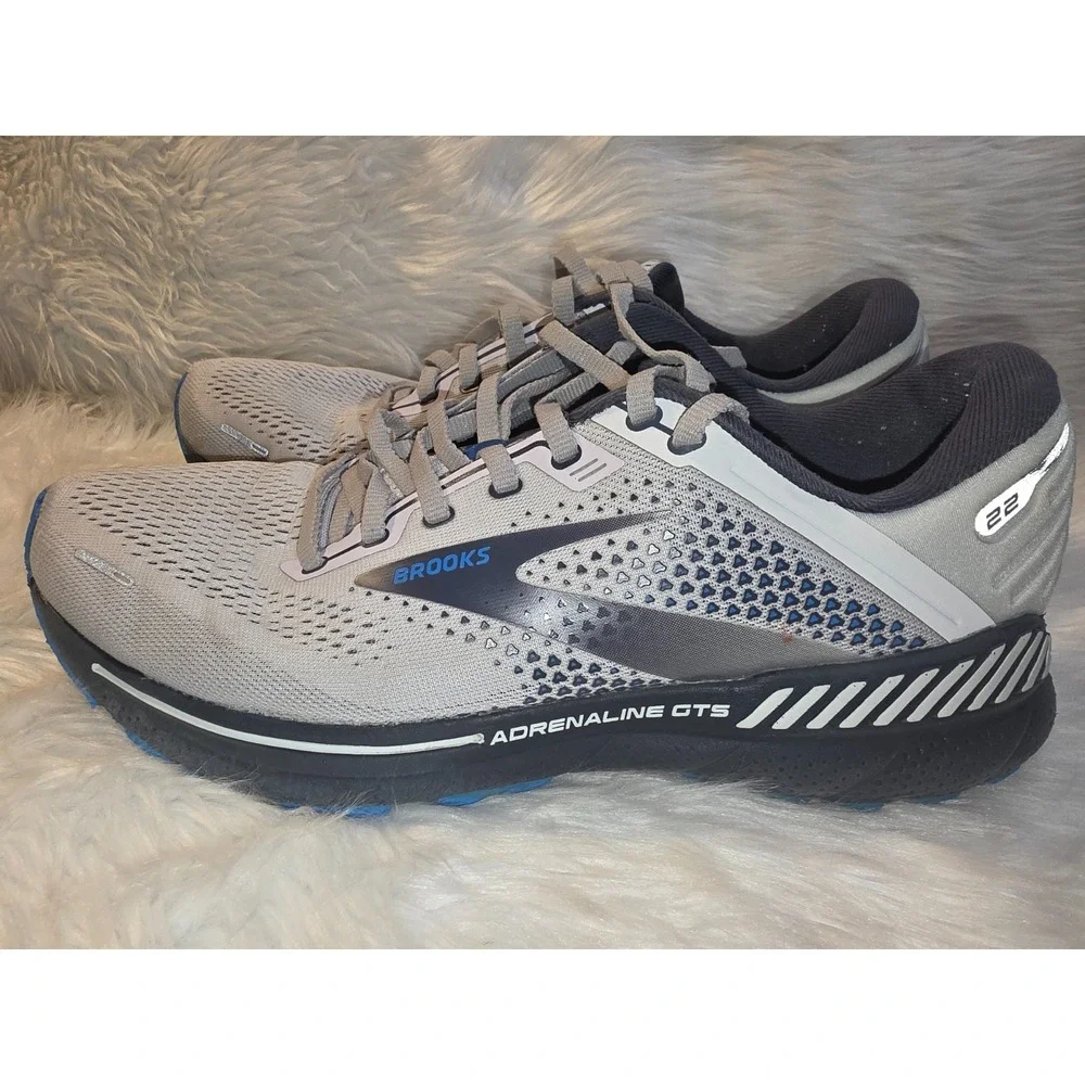 Brooks Adrenaline GTS 22 Men's Running Shoes Gray Blue Size 10 Wide 1103662E023